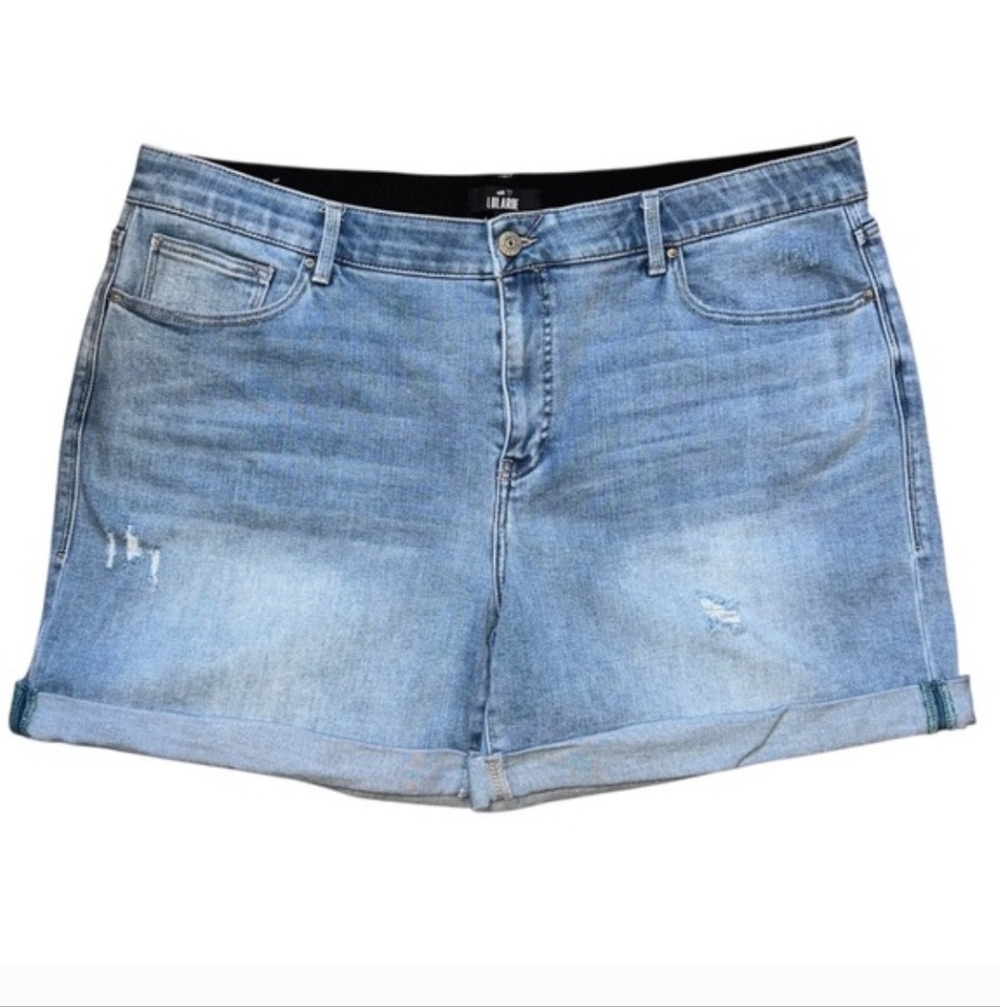 LULAROE Boyfriend Cuffed Denim Jean Shorts Plus Size 34 (16/17)